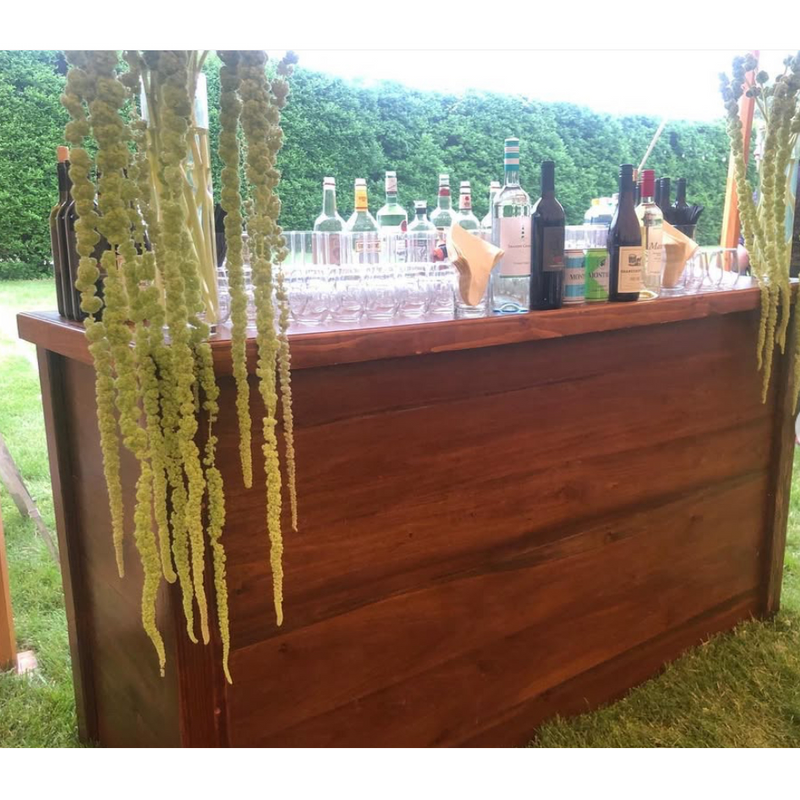 8' Wooden Bar for rent from ZNC Solutions, Wayne NJ
