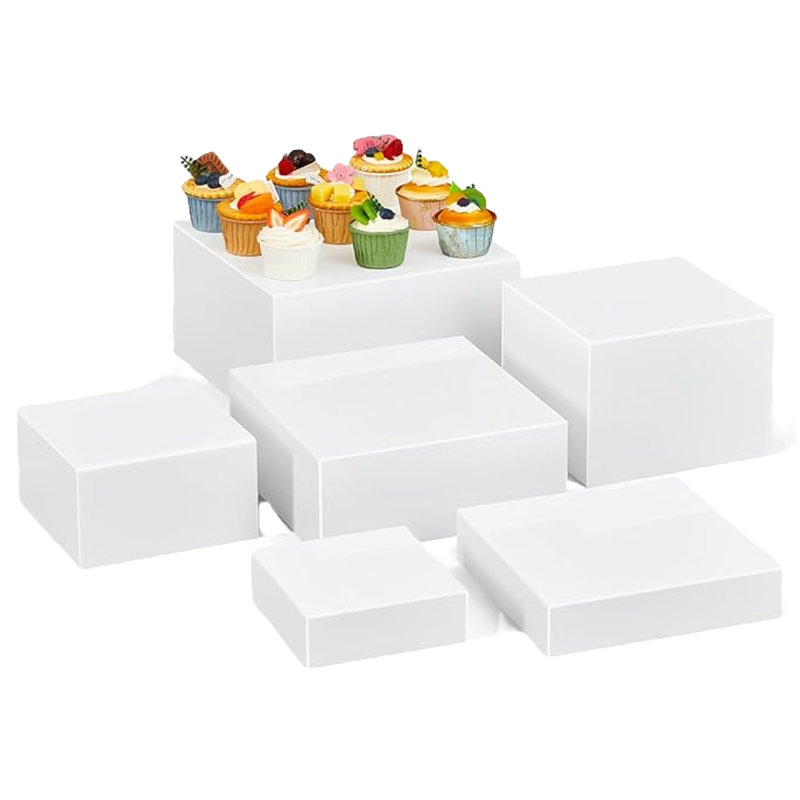White Display Risers (set of 6) for rent from ZNC Solutions, Wayne NJ