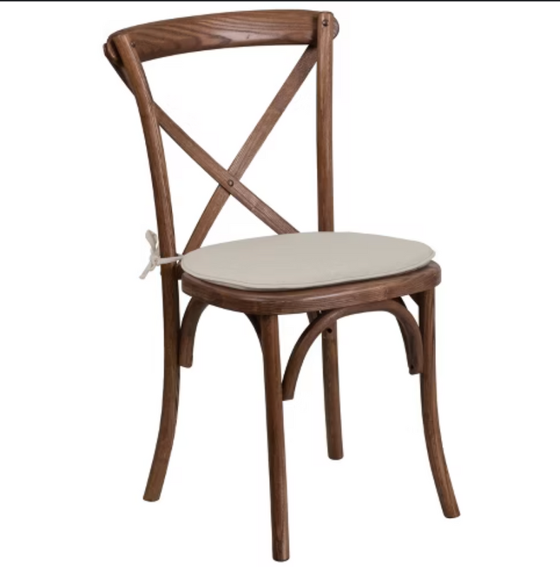 X Back Rustic Chair for rent from ZNC Solutions, Wayne NJ