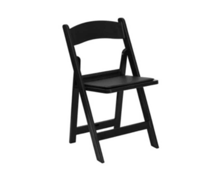 Black Folding Chair for rent from ZNC Solutions, Wayne NJ