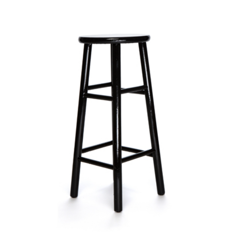 Black Wooden Barstool for rent from ZNC Solutions, Wayne NJ