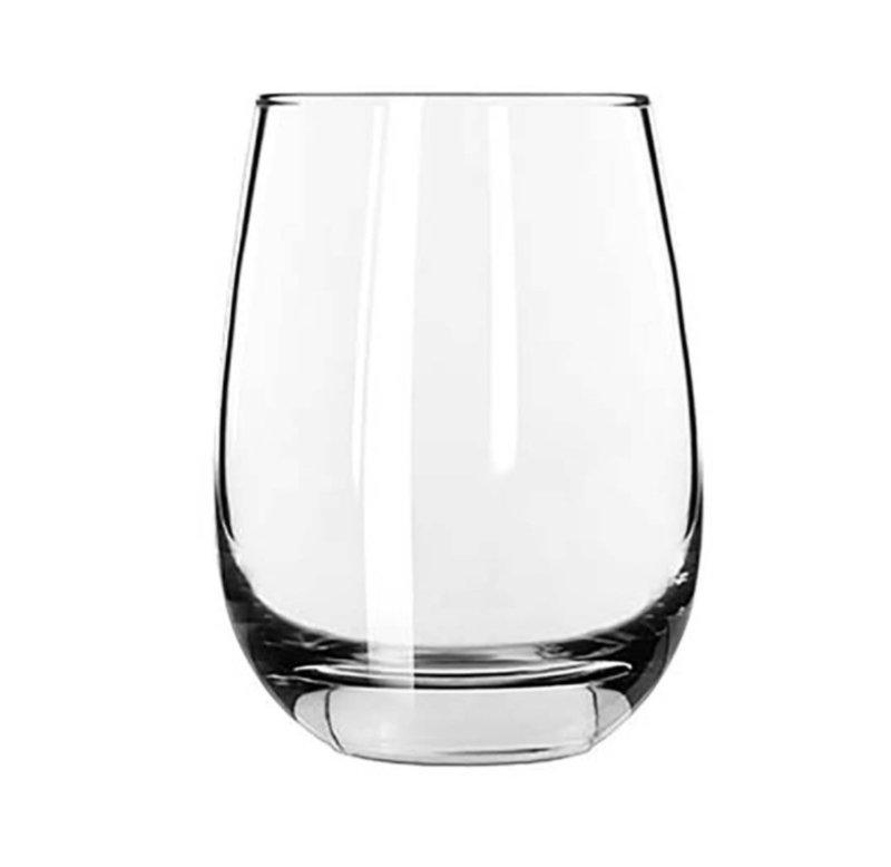 Stemless Red Wine Glass 17 oz. for rent from ZNC Solutions, Wayne NJ