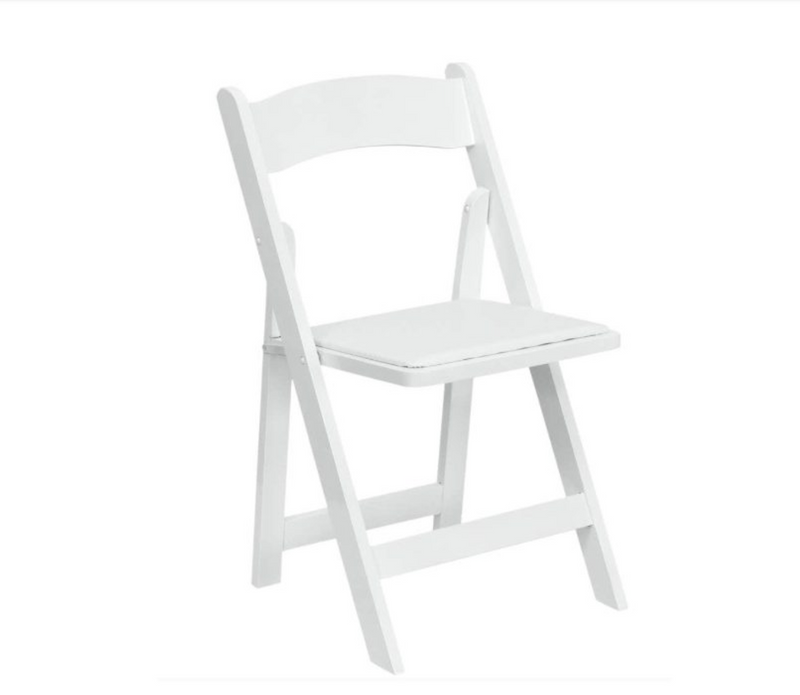 White Folding Chair for rent from ZNC Solutions, Wayne NJ