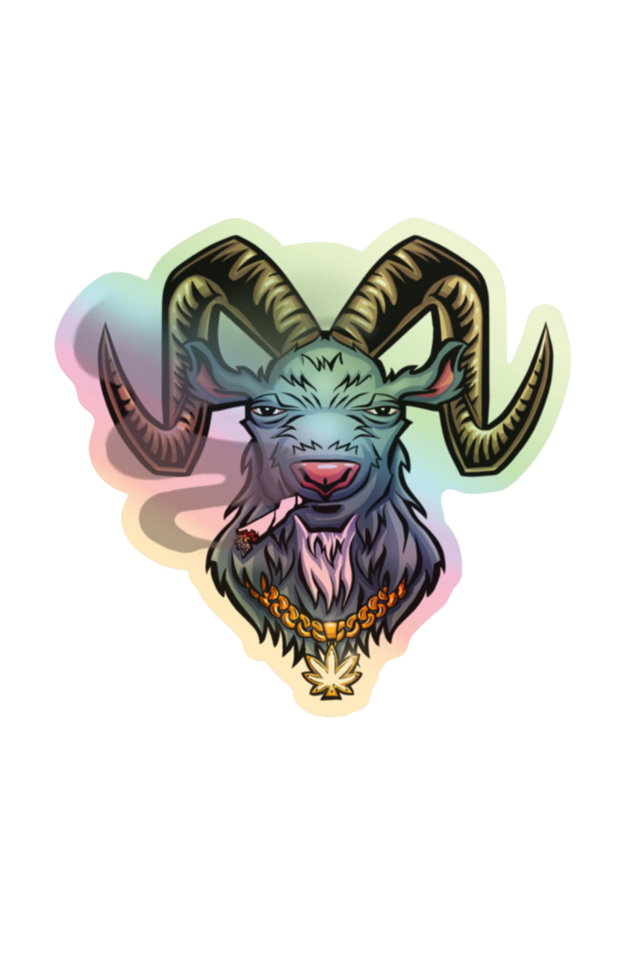 Goat Smoker Holographic Sticker