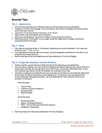 Resume Tips