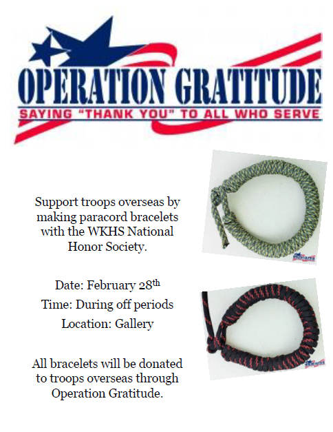 Operation Gratitude: Paracord Bracelet Day