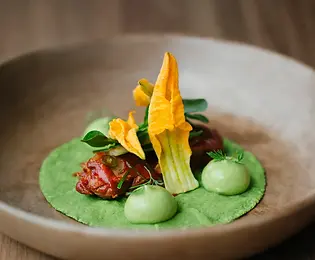 Mexican fine dining plate of food