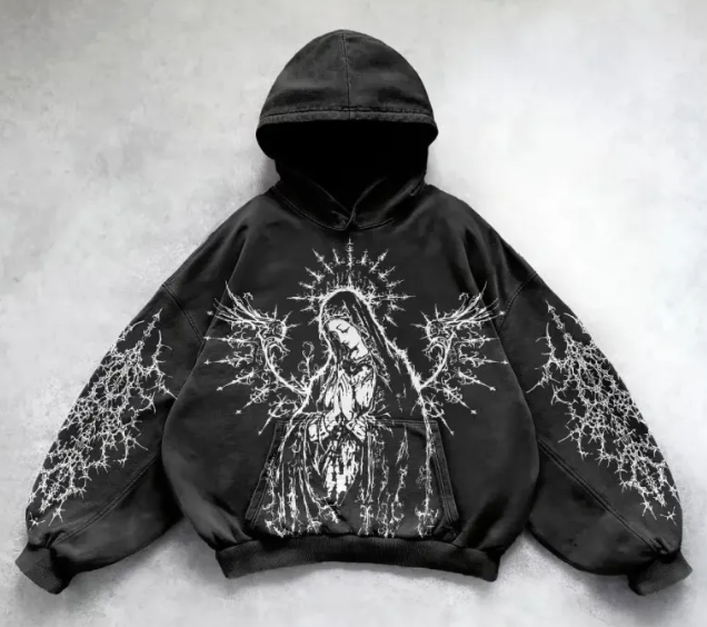 Thumbnail: Hooded Printed Hip Hop Y2G Streetwear Sweatshirt