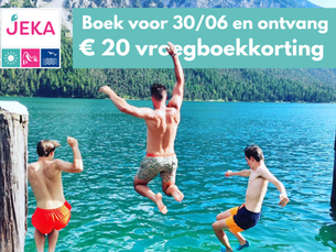 20 euro vroegboekkorting op je buitenlands kamp?