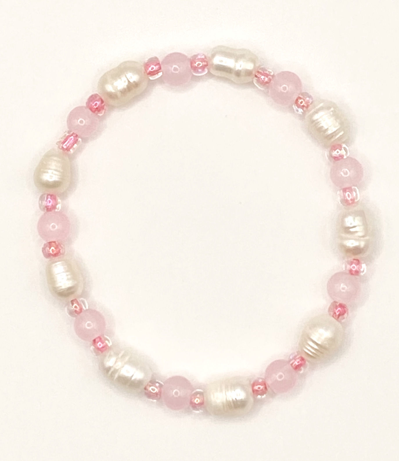 Freshwater Pearls with Pink Glass Beads