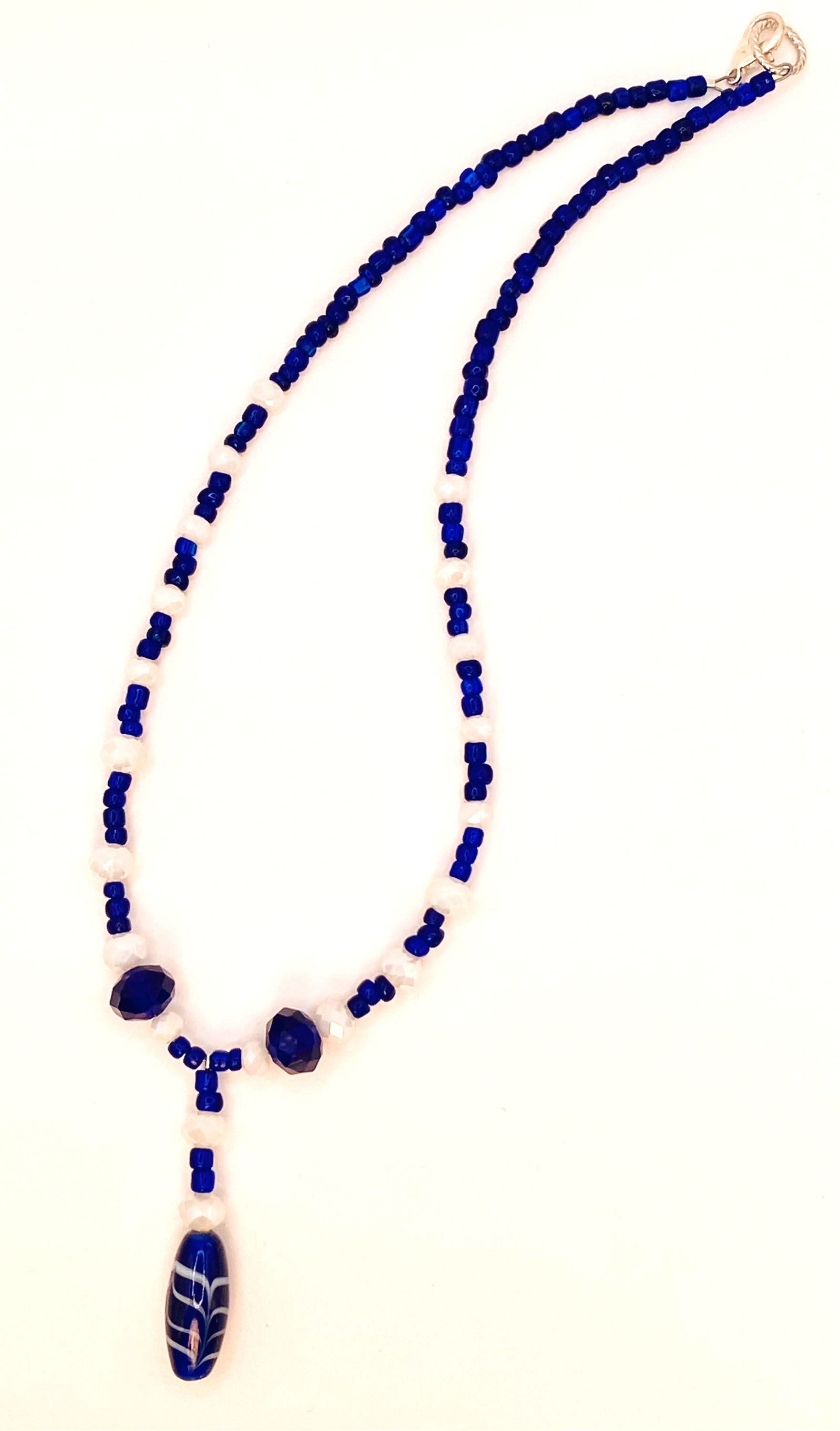 Indigo and White Pendant