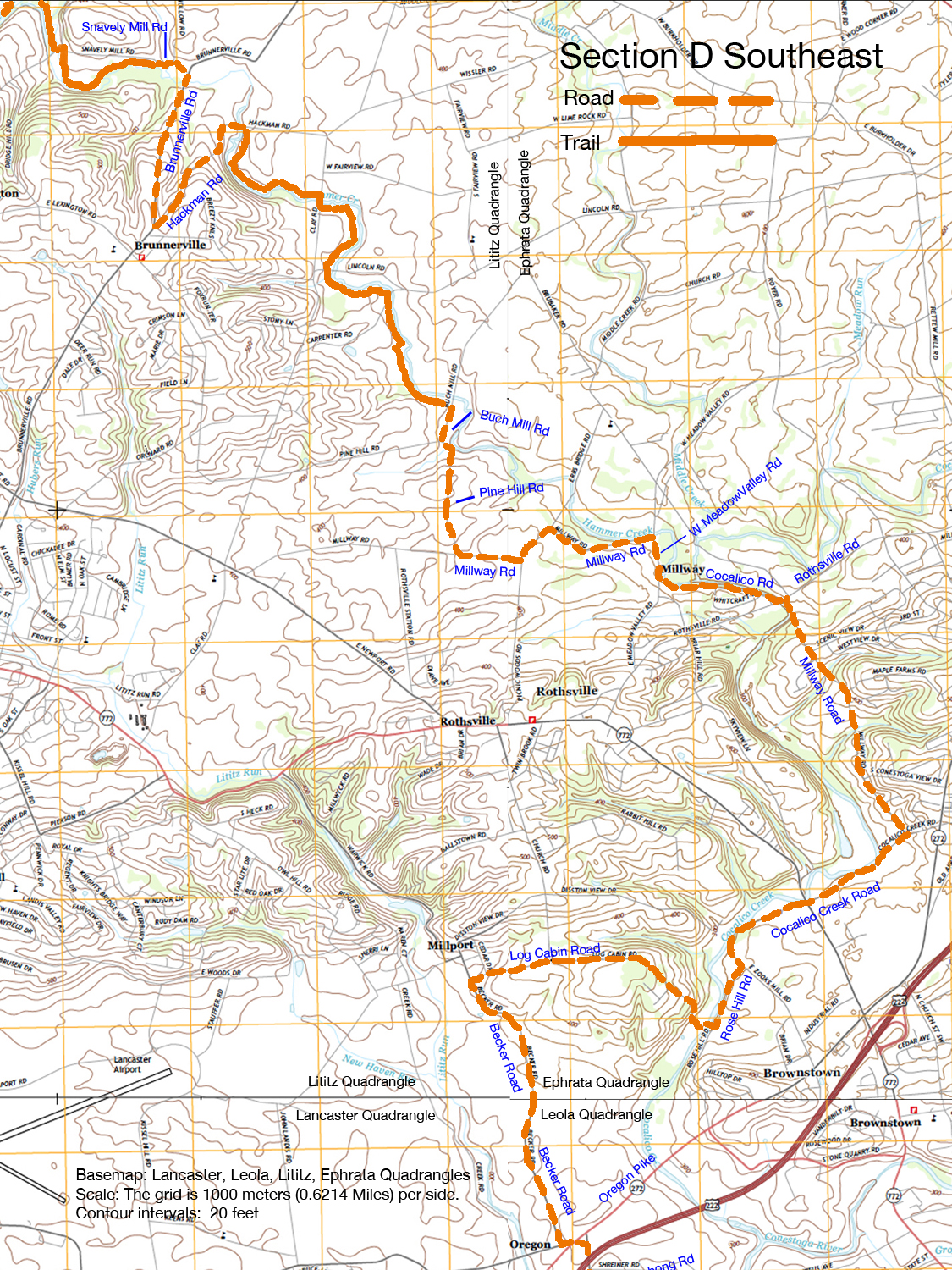 Conestoga Trail Map