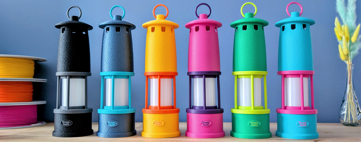 Lampe de mineur colorée