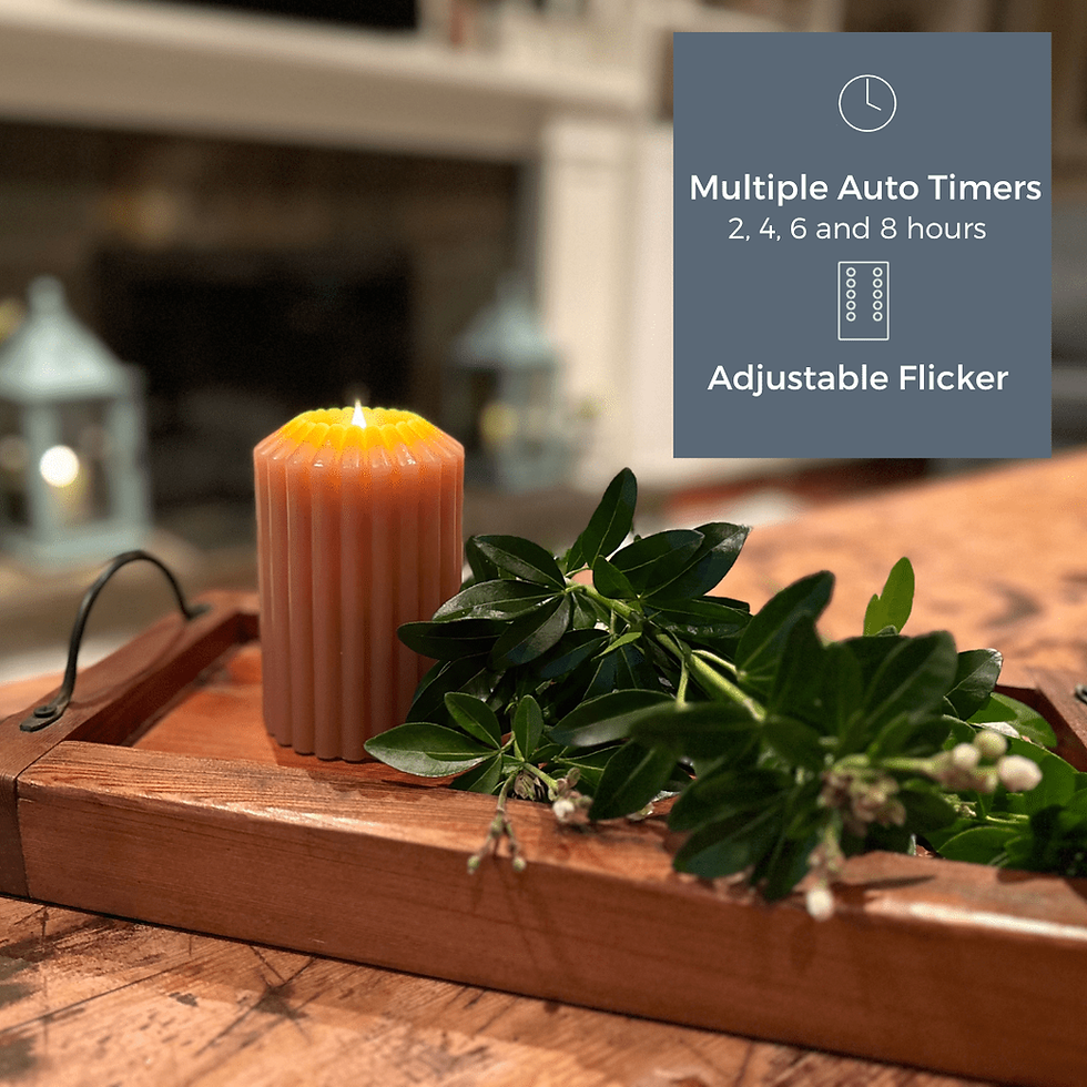 Thumbnail: Ribbed Pillar Candle 3x6