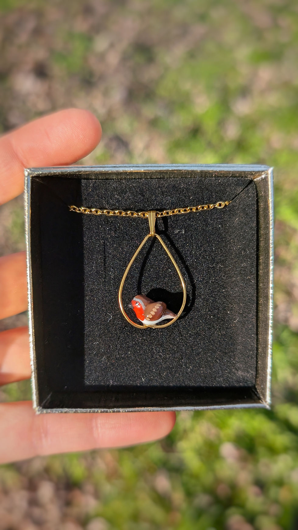 Miniature : Pendentif Rouge-gorge goutte