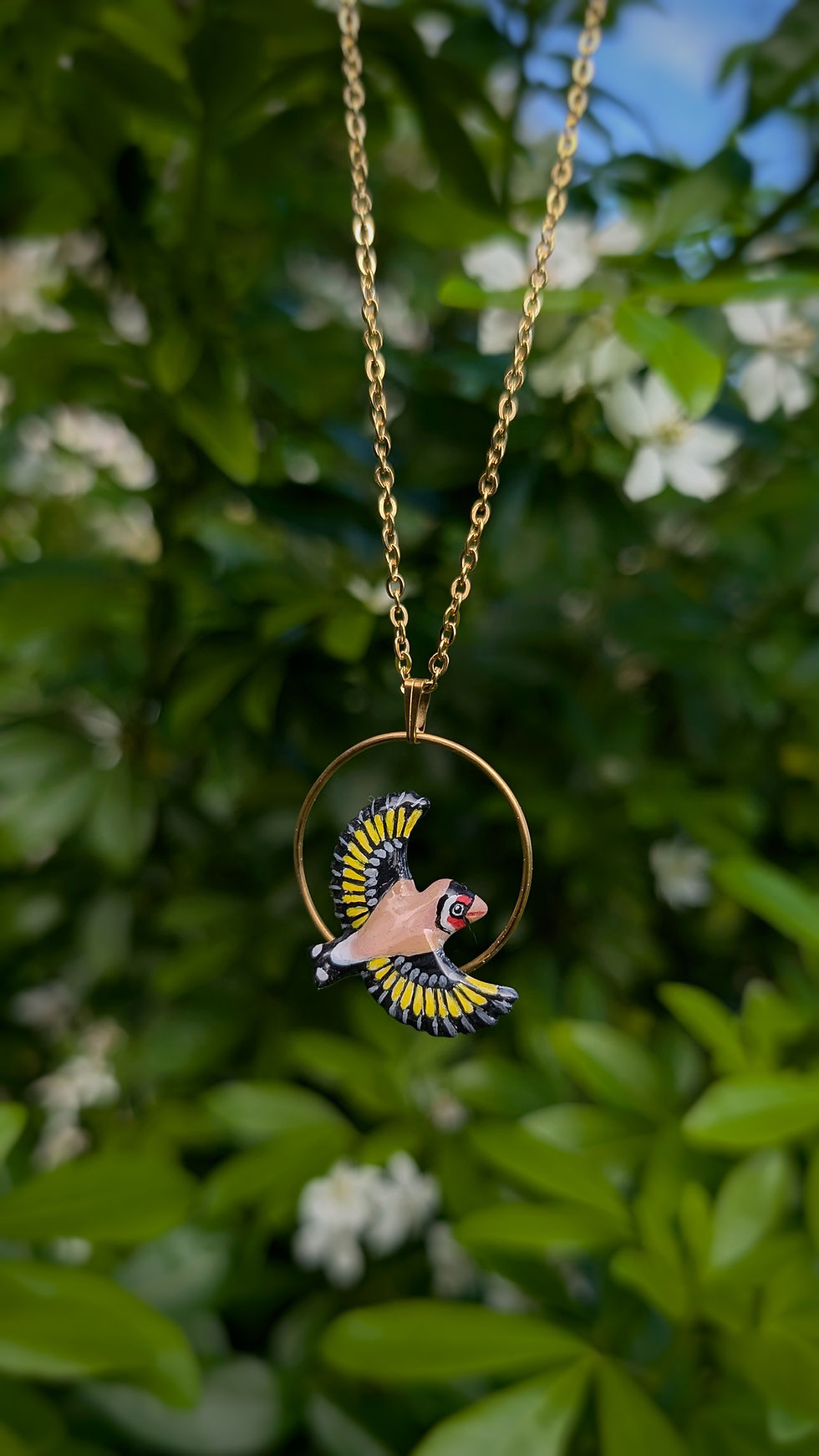 Miniature : Pendentif Chardonneret en vol 