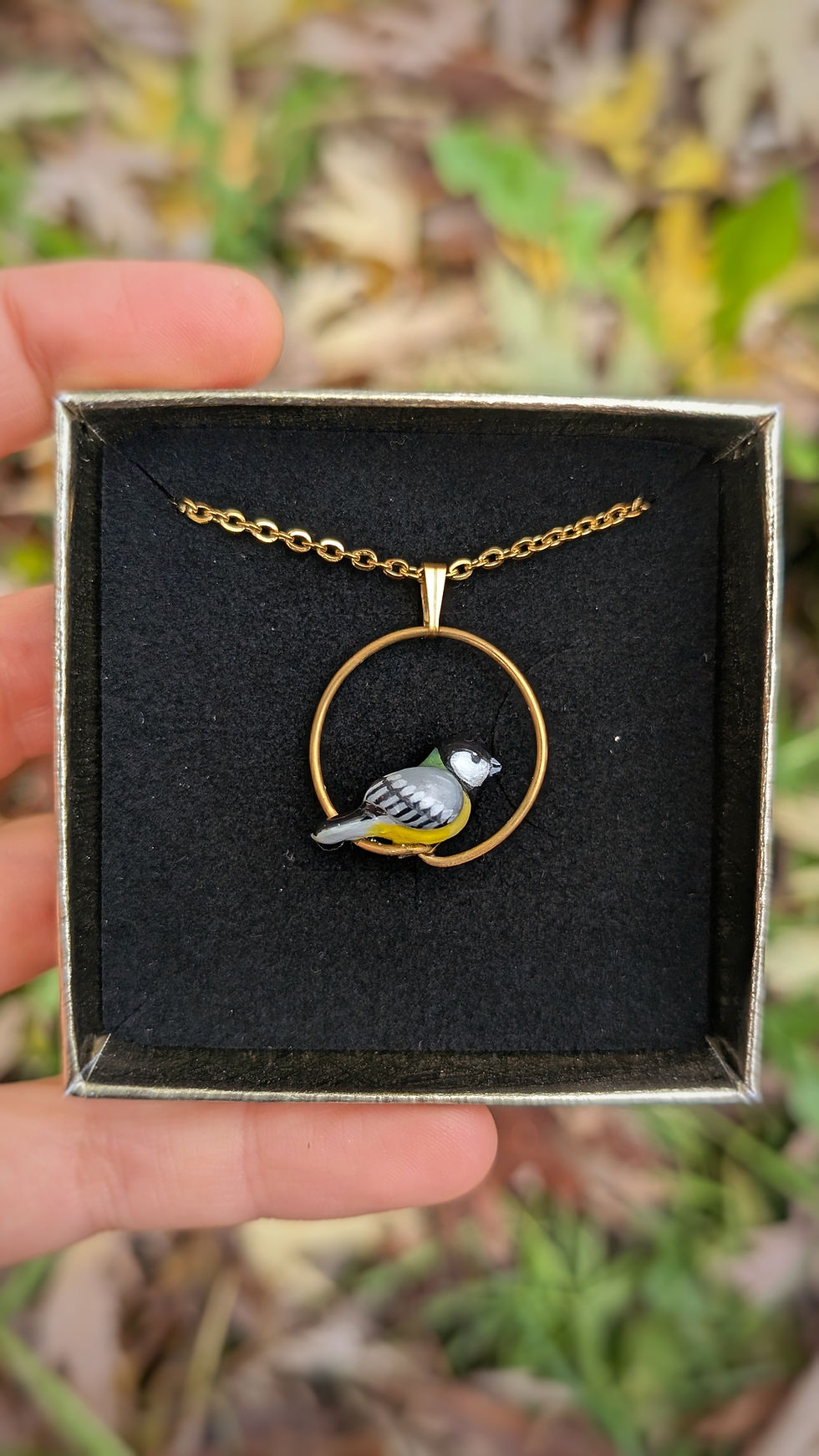 Miniature : Pendentif Mésange charbonnière 