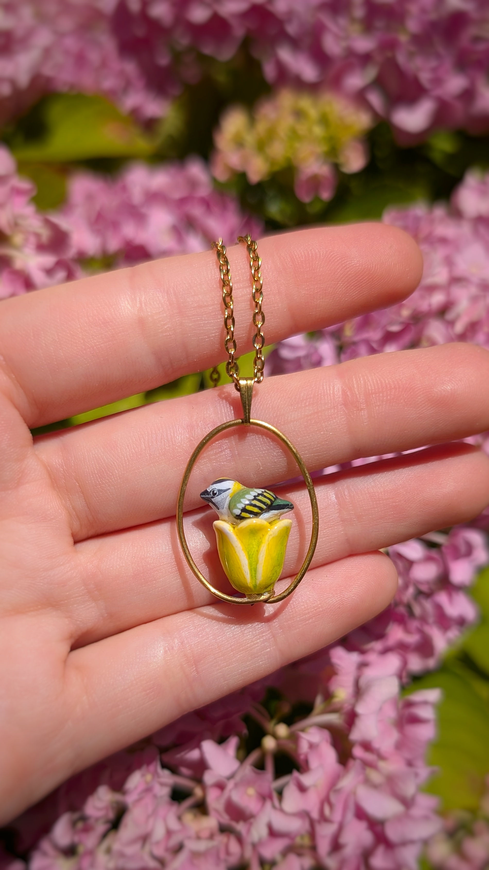 Pendentif Tulipe et Roitelet à triple bandeau