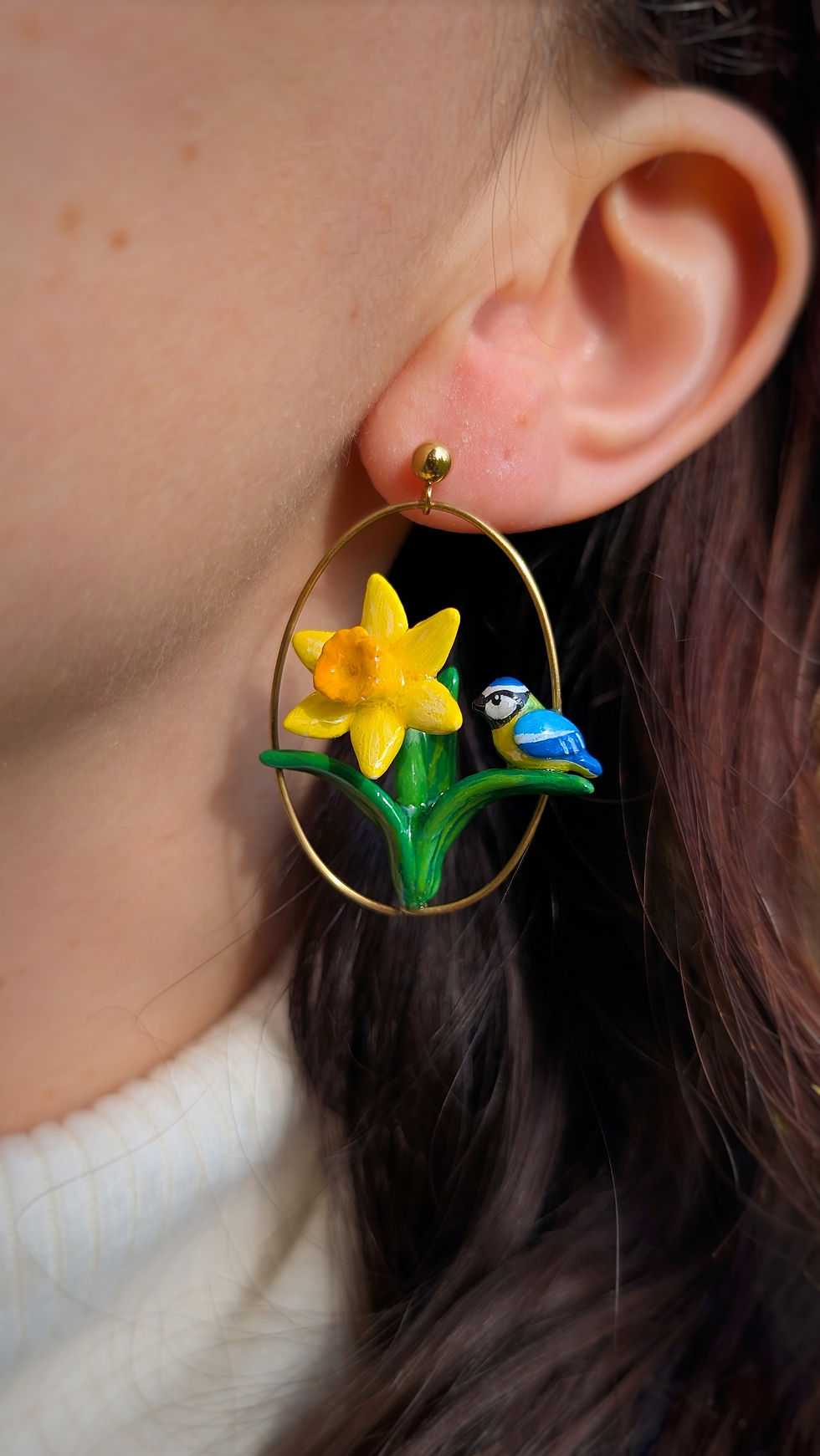 Miniature : Boucles Jonquille et Mésange bleue 