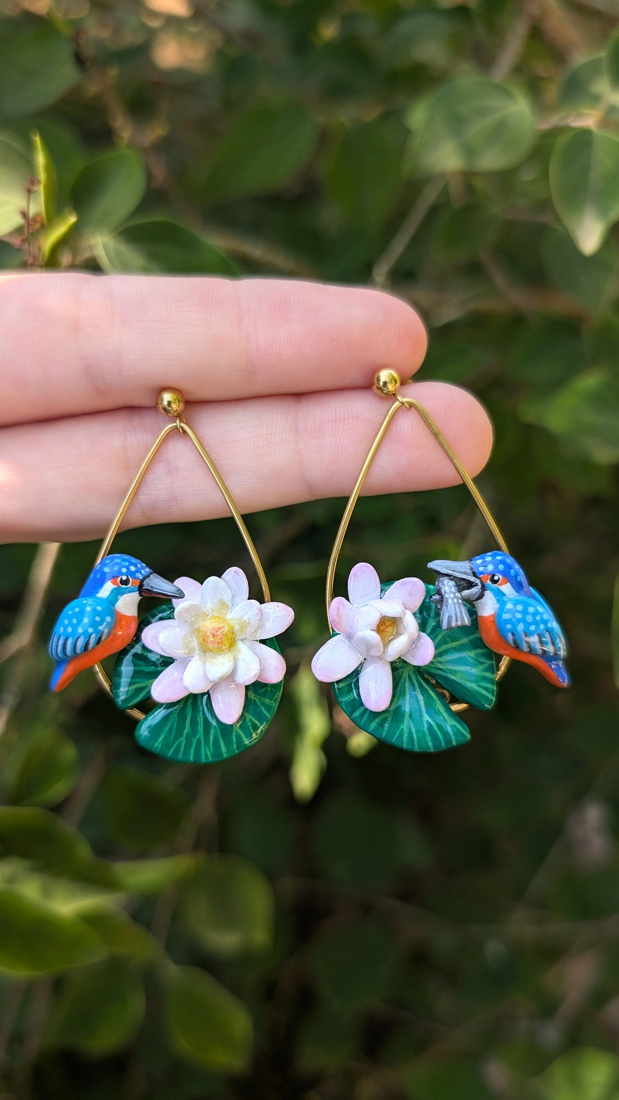Boucles Martin pêcheur et nénuphar