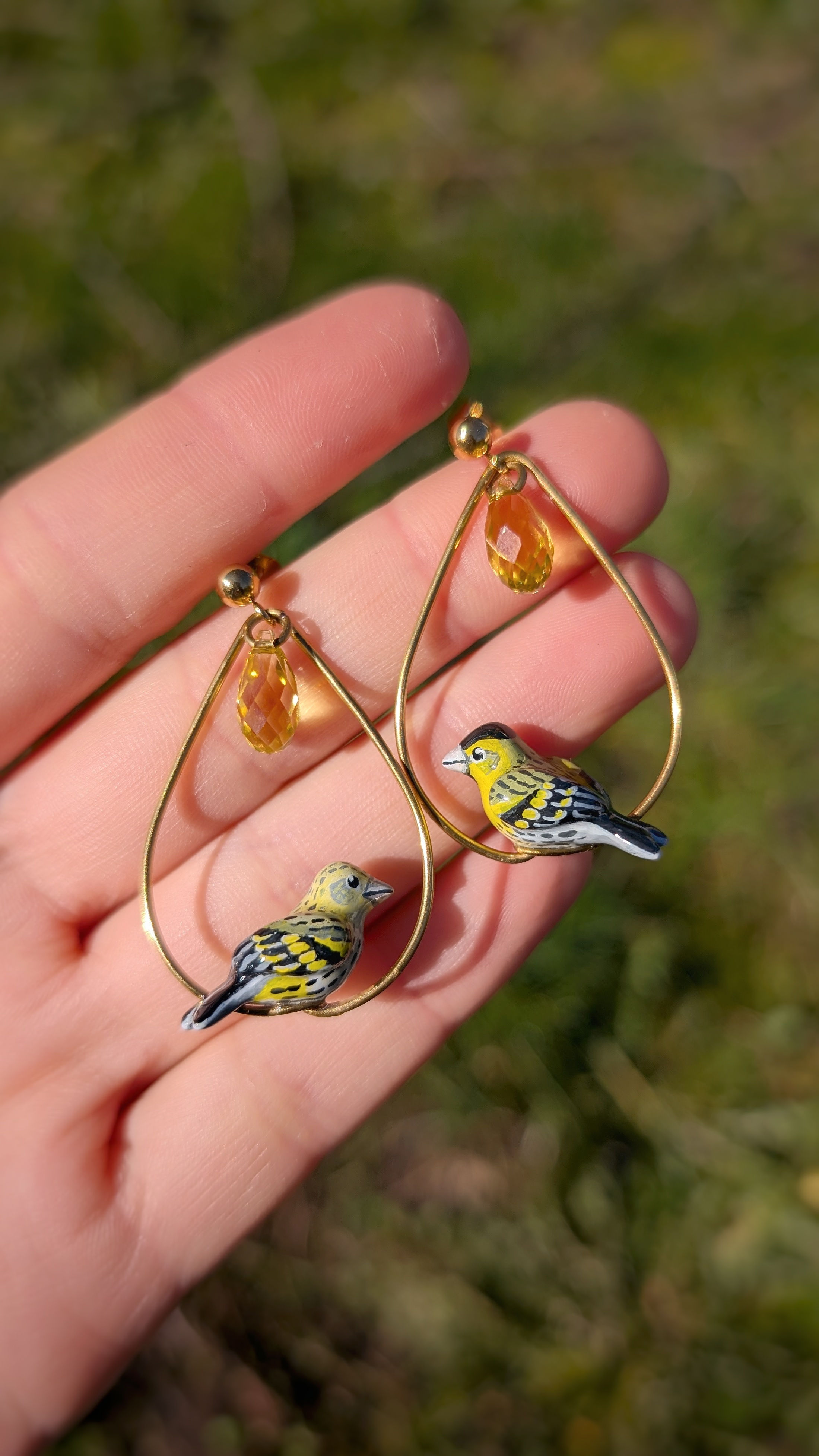 Boucles Tarin des Aulnes & perles en cristal