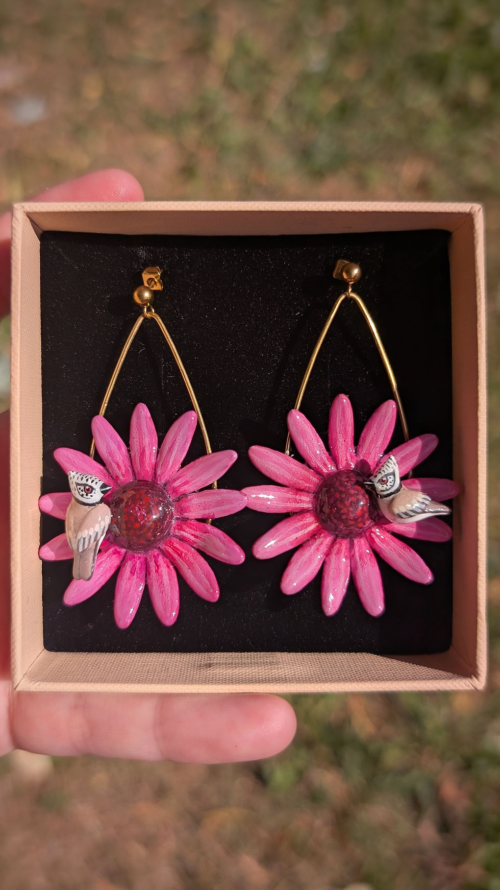 Miniature : Boucles Échinacée pourpre  et Mésange Huppée 