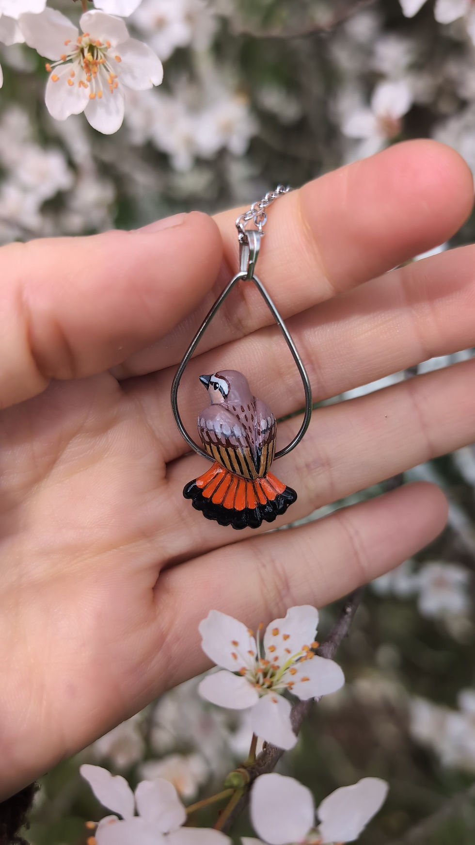 Miniature : Pendentif Gorgebleue à miroir (argenté)