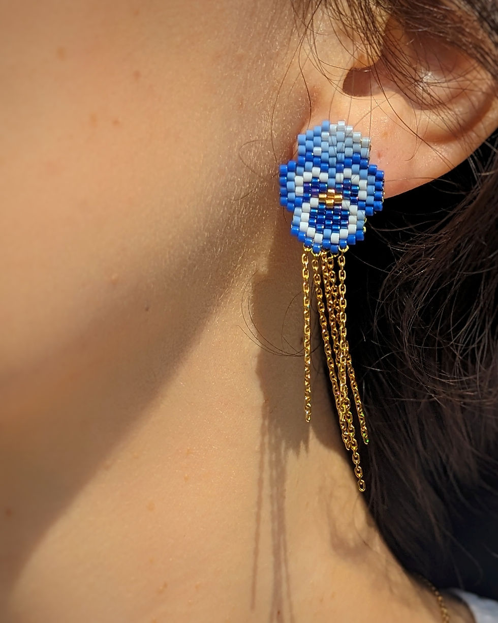 Miniature : Boucles d'Oreilles Pensée