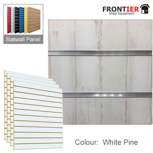Slatwall Panel With Aluminium Inserts 1200mm x 1200mm White Pine