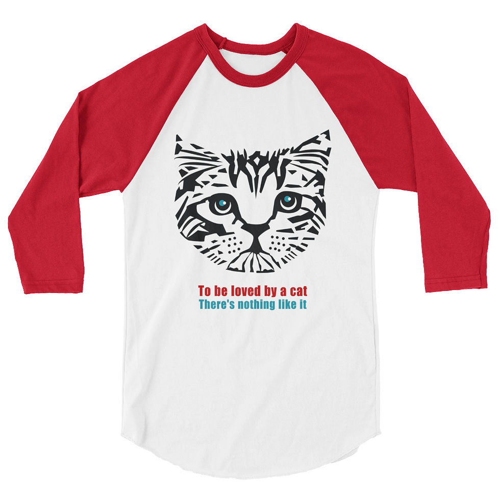 Love My Cat - 3/4 sleeve raglan shirt