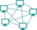 Diagram depicting Mesh Topology, where computers are interconnected.