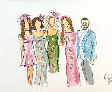 Live wedding guest illustration near Philadelphia 