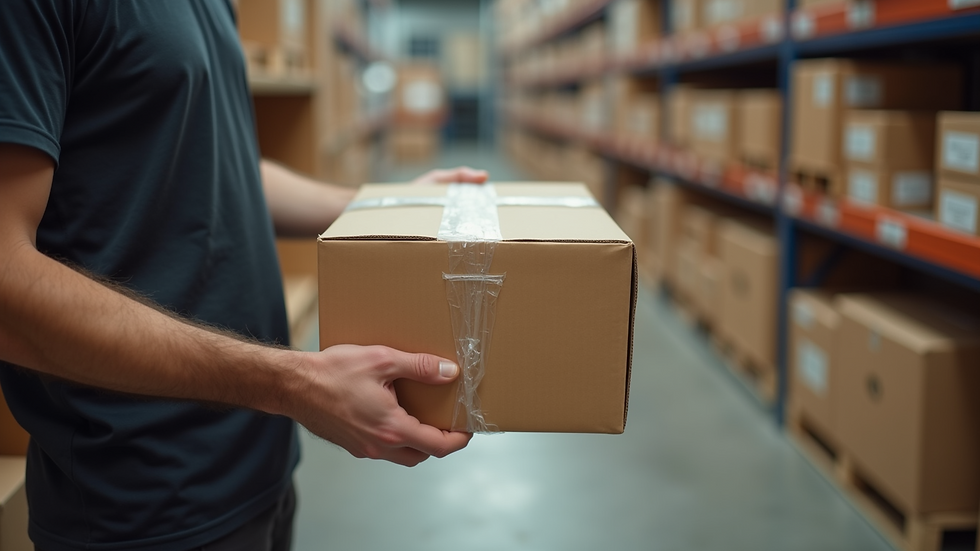 High angle view of a package being shipped back