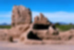 Casa Grande Ruins National Monument on a sunny day in the desert of Arizona with a blue sky