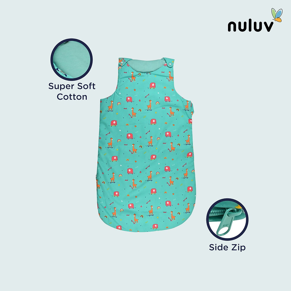 Thumbnail: Nuluv Lt Green Sleeping Bag 100 % Organic Cotton with Antimicrobial Finish