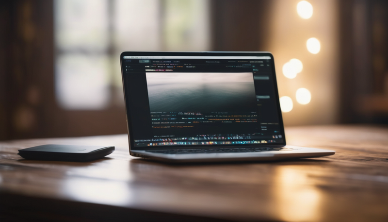 Laptop open on a desk