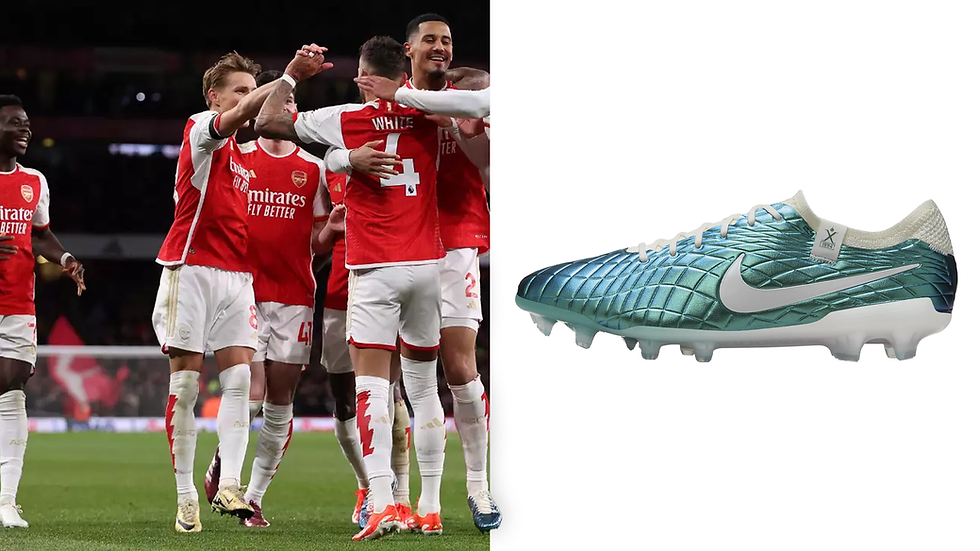 William Saliba, topdefender in the Premier League and the Nike Tiempo Legend 10 Emerald