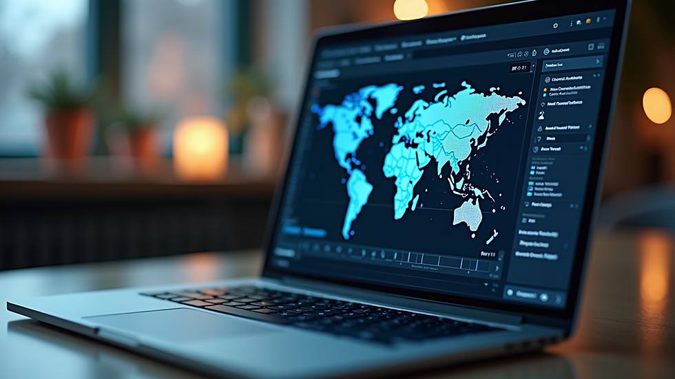 Eye-level view of a laptop screen displaying AI content generation software