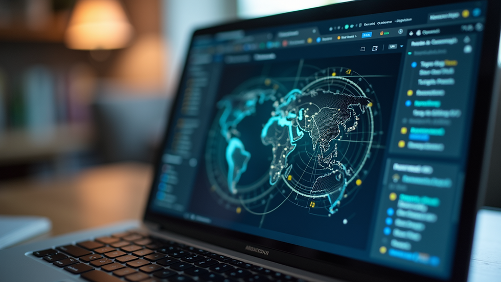Close-up view of a laptop screen showing AI content tools