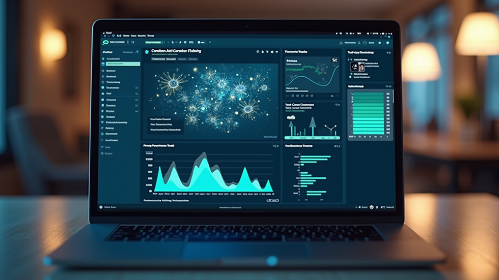 Eye-level view of a laptop screen showing AI content generation software
