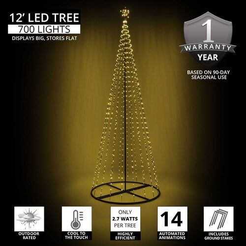 Thumbnail: 12' LED Animated Light Show Tree – Warm White
