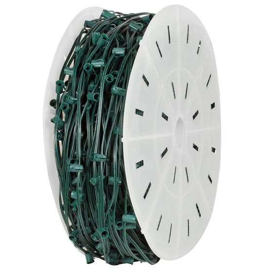 1000' C9 Commercial Light Spool, SPT1 Green Wire, 12" Spacing