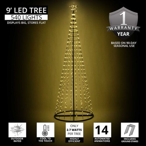 Thumbnail: 9' LED Animated Light Show Tree – Warm White