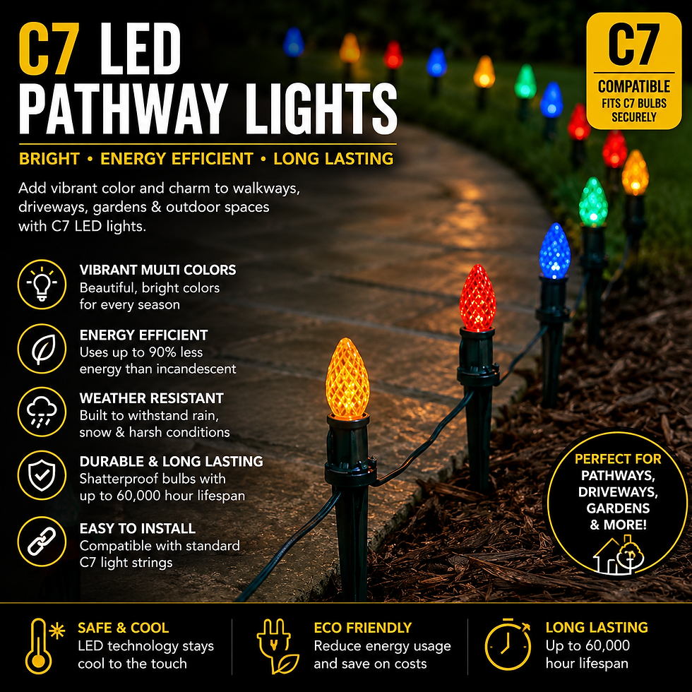 Thumbnail: OptiCore® C7 Multi Color LED Christmas Light Bulbs – Box of 25, E12 Base