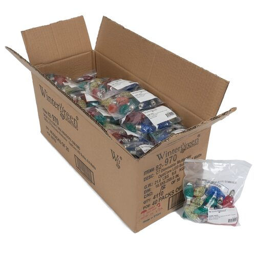 Thumbnail: C7 Multi Color OptiCore LED Christmas Light Bulbs, Box of 25