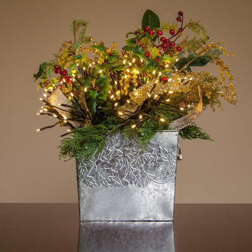 24" Brown Starburst Lighted Branches with Warm White LED Twinkle Lights