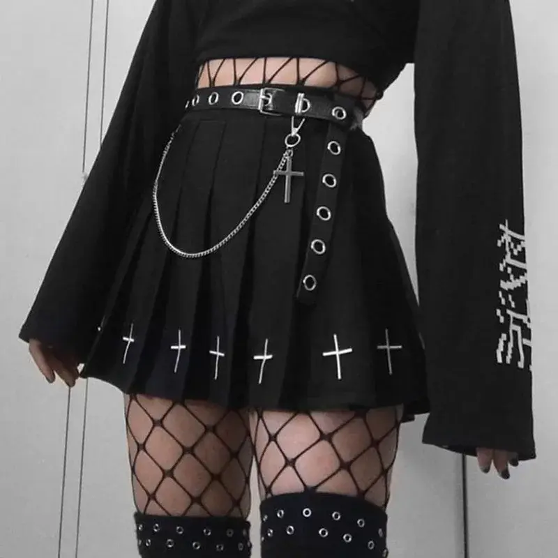 Thumbnail: 2020 Women Harajuku Sweet Fresh Feeling High Waist Pleated Skirt Elastic Waist C