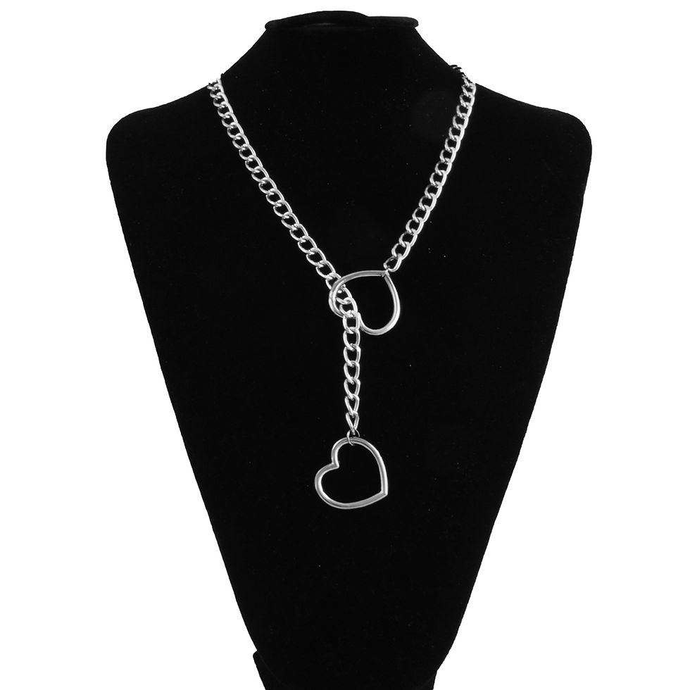Thumbnail: Heart Slip Chain Necklace For Women Fashion Punk Rock Goth Choker Jewelry Access