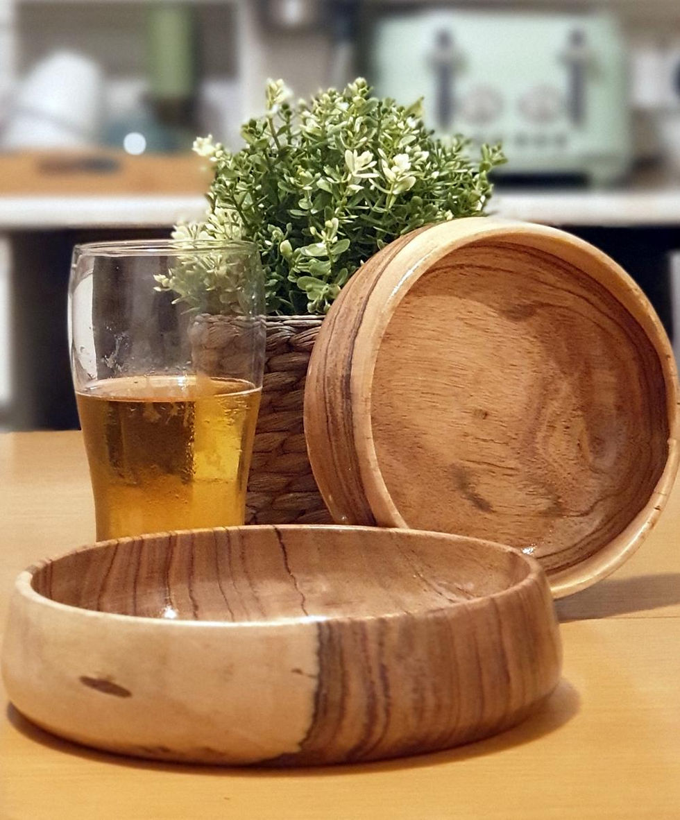 Thumbnail: Set of 2 Acacia Handmade Serving Bowl Natural