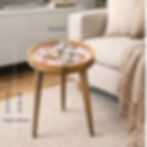 Thumbnail: Handmade Side Table Solid Mango Wood Detachable Legs Spring Flower